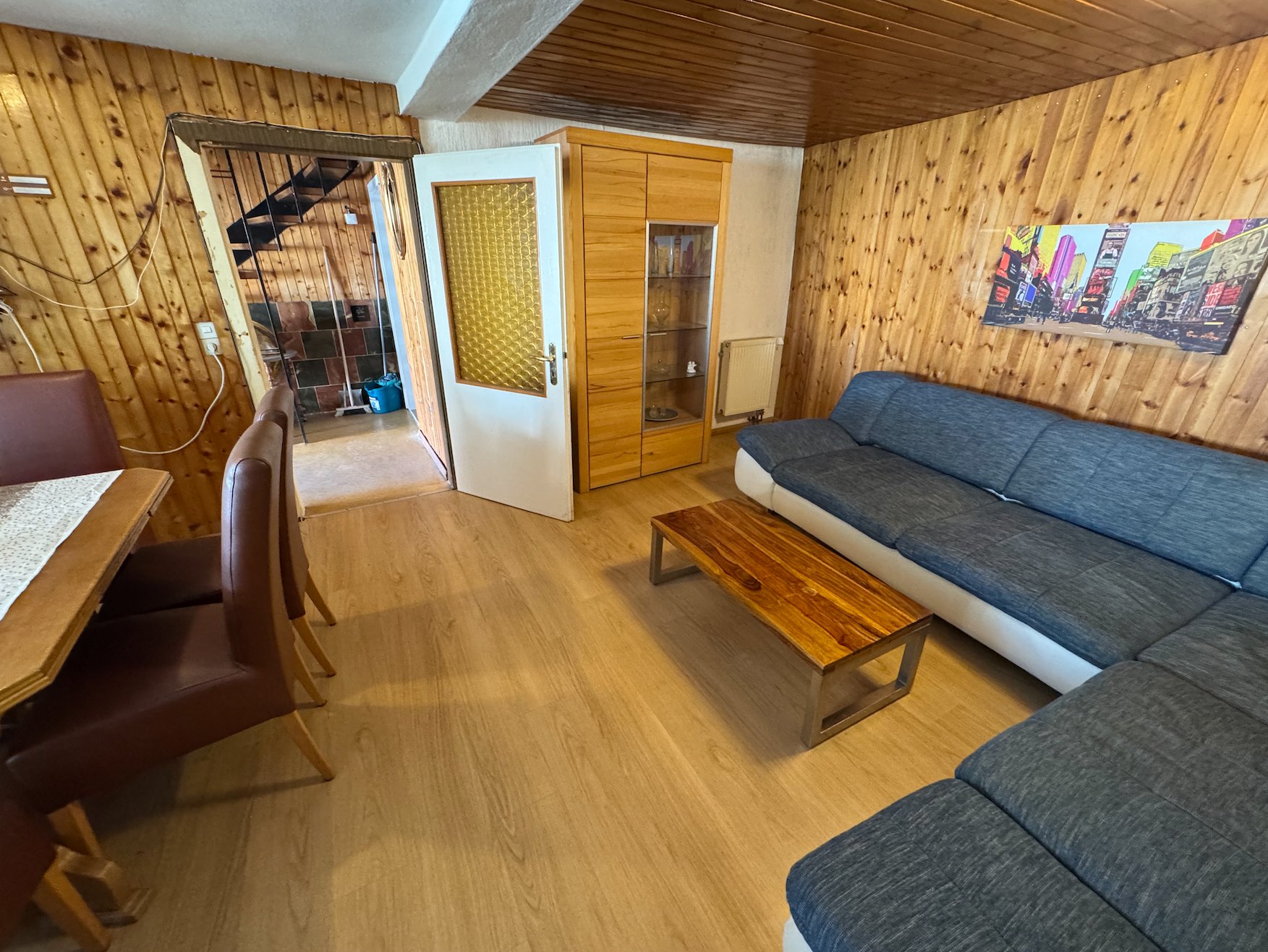 Wohnzimmer mit Essbereich Ferienhaus Dahl